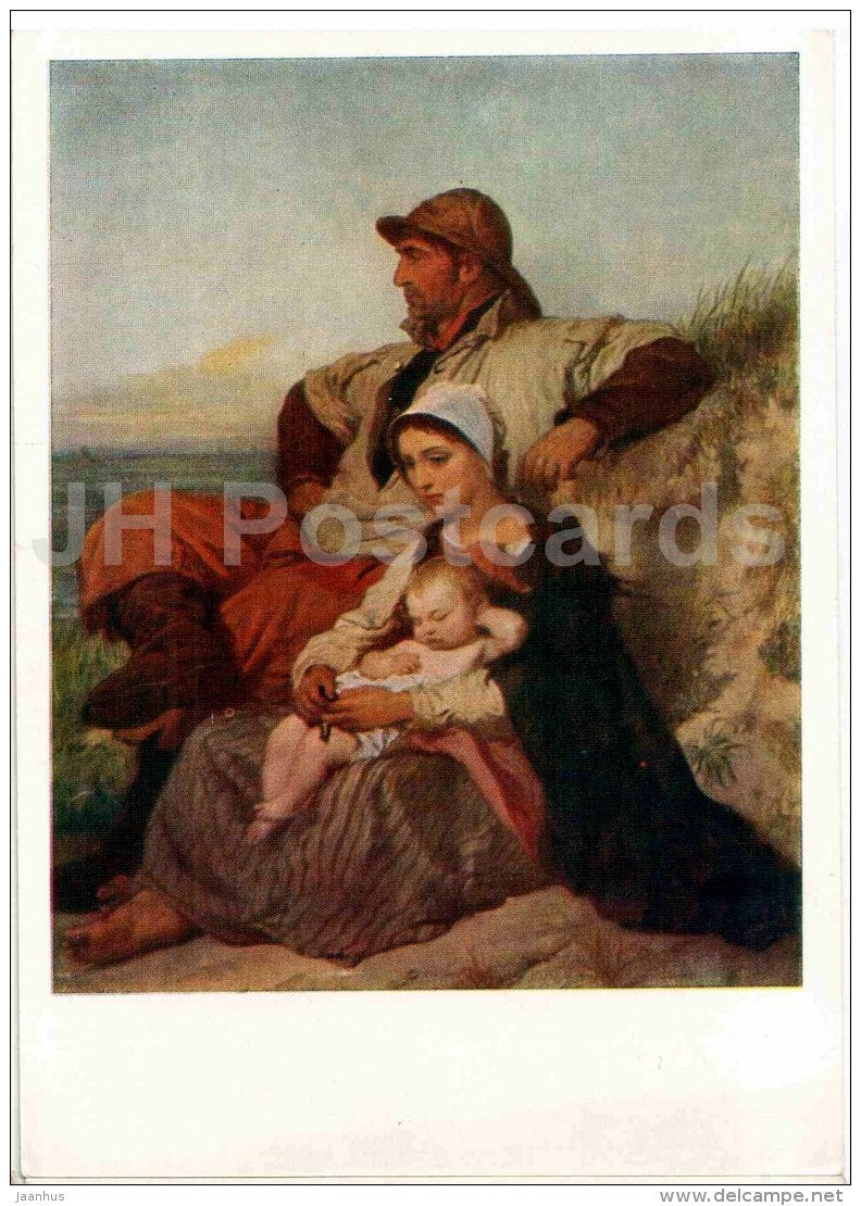 painting by Louis Gallait - Fisher family - Belgian art - 1959 - Russia USSR - unused - JH Postcards