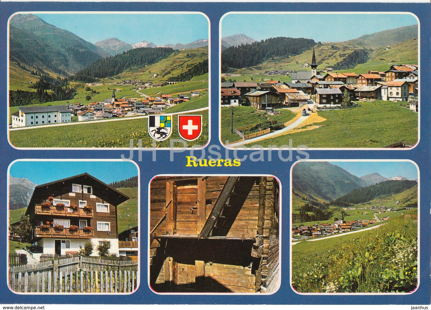 Rueras 1404 m - multiview - 2451 - Switzerland - unused - JH Postcards