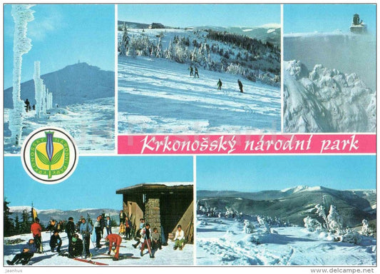 Krkonose National Park - Kotel - ski resort - Snezka mountain - Czechoslovakia - Czech - used - JH Postcards