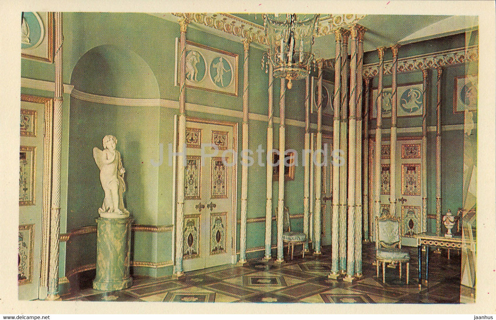 Town of Pushkin - Great (Yekaterinsky) Palace - Bed Chamber - 1971 - Russia USSR - unused - JH Postcards