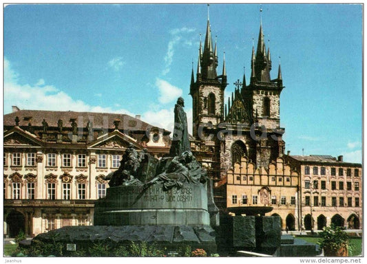 The Tyn Church - monument - Praha - Prague - Czech - used 1996 - JH Postcards