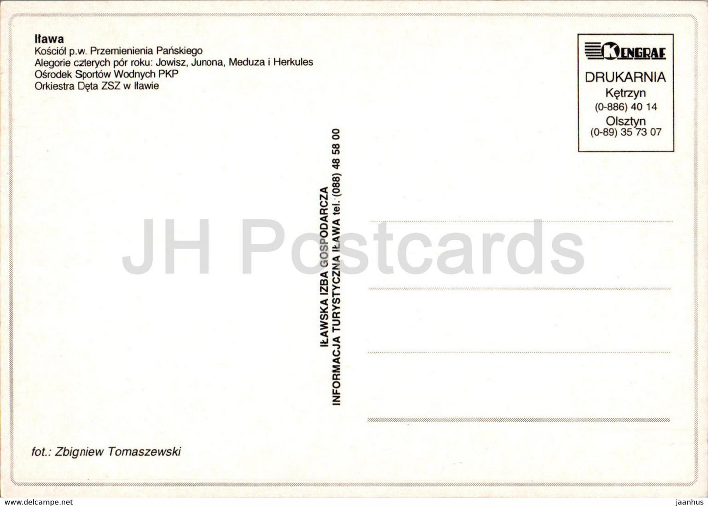 Ilawa - Kosciol Przemienia Panskiego - Osrodek Sportow Wodnych PKP - Orkiestra Deta - church multiview - Poland - unused