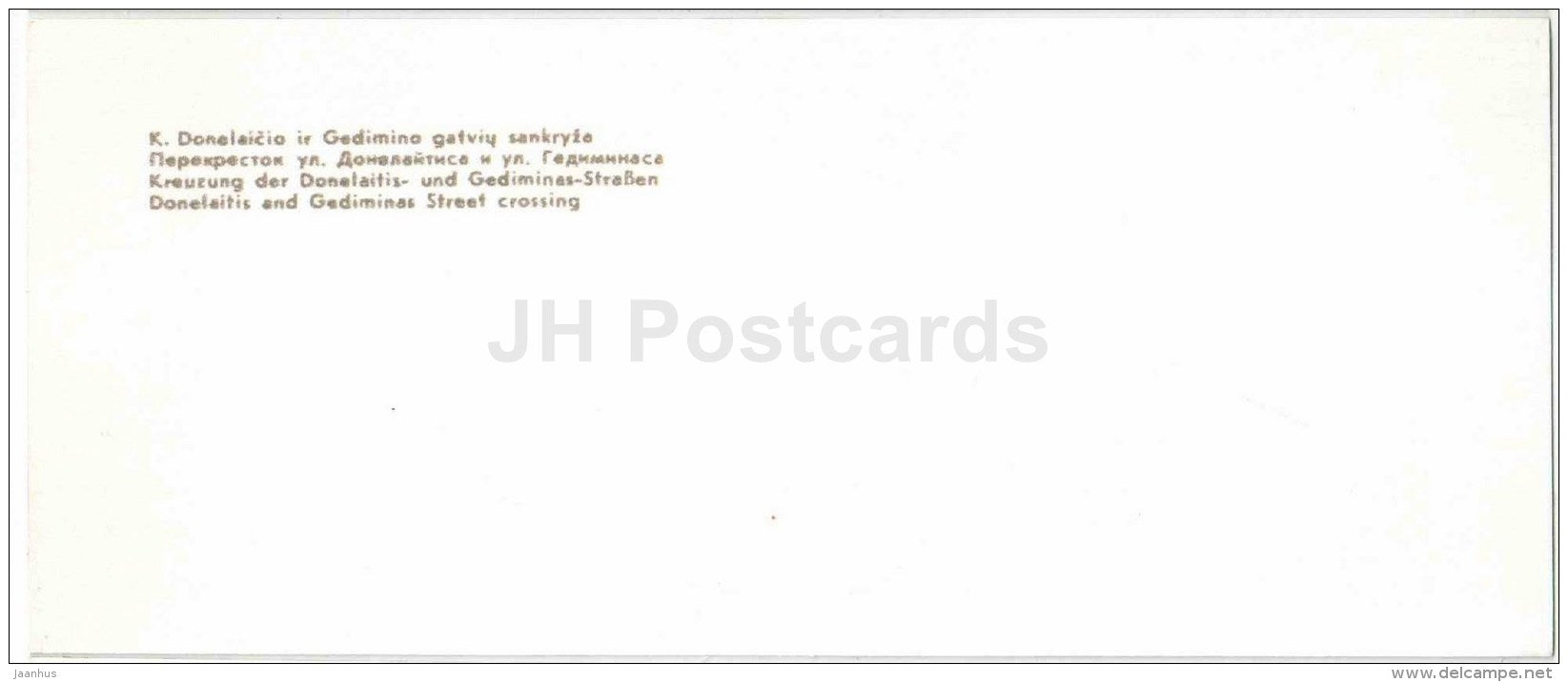 Donelaitis and Gediminas street crossing  - Kaunas - mini postcard - 1971 - Lithuania USSR - unused - JH Postcards
