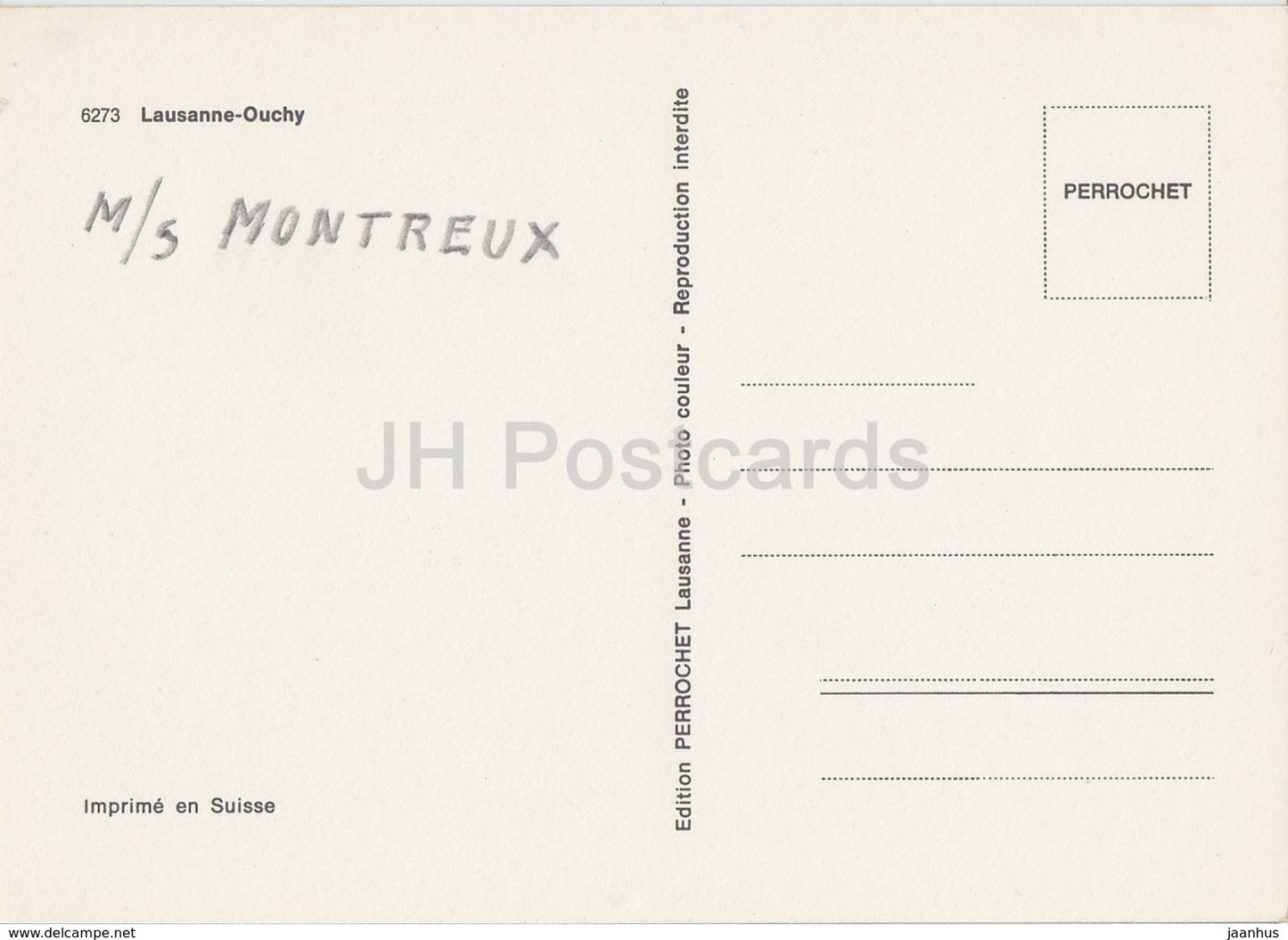 Lausanne Ouchy - MS Montreux - ship - 6273 - Switzerland - unused