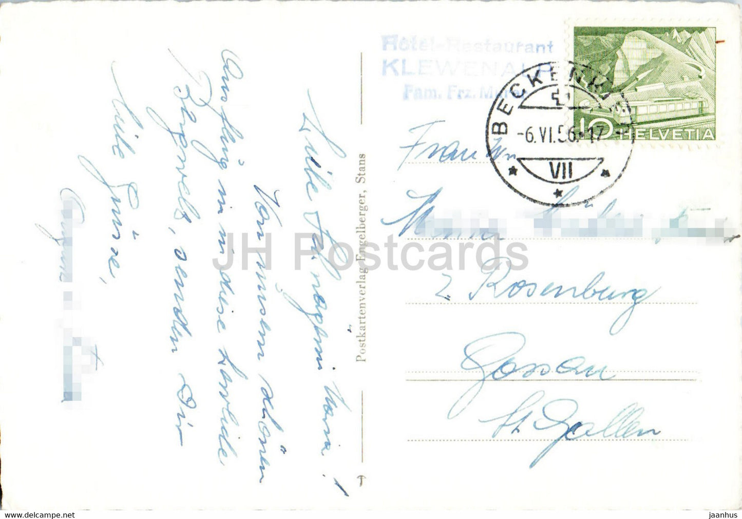 Klewenalp 1600 m - Aussicht vd Bergstation - 3912 - carte postale ancienne - 1956 - Suisse - utilisé