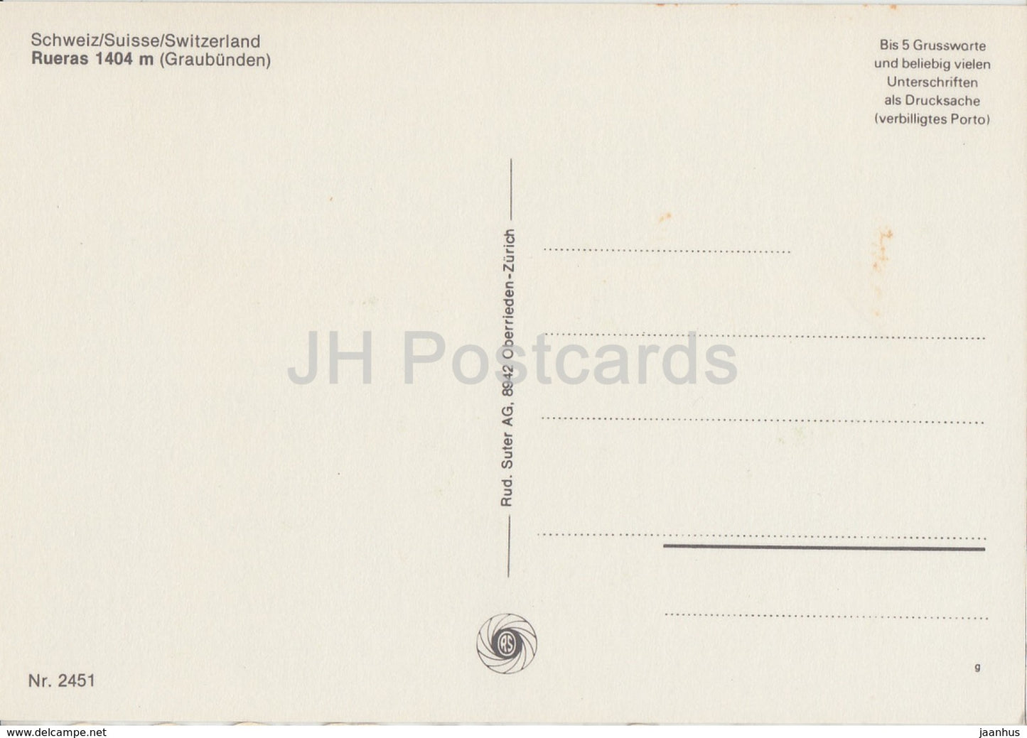 Rueras 1404 m - multiview - 2451 - Suisse - inutilisé
