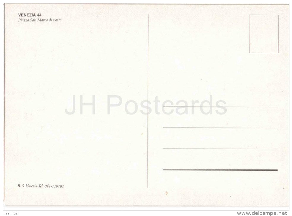 Piazza San Marco di Notte - square - Venezia - Venice - 44 - Italia - Italy - unused - JH Postcards
