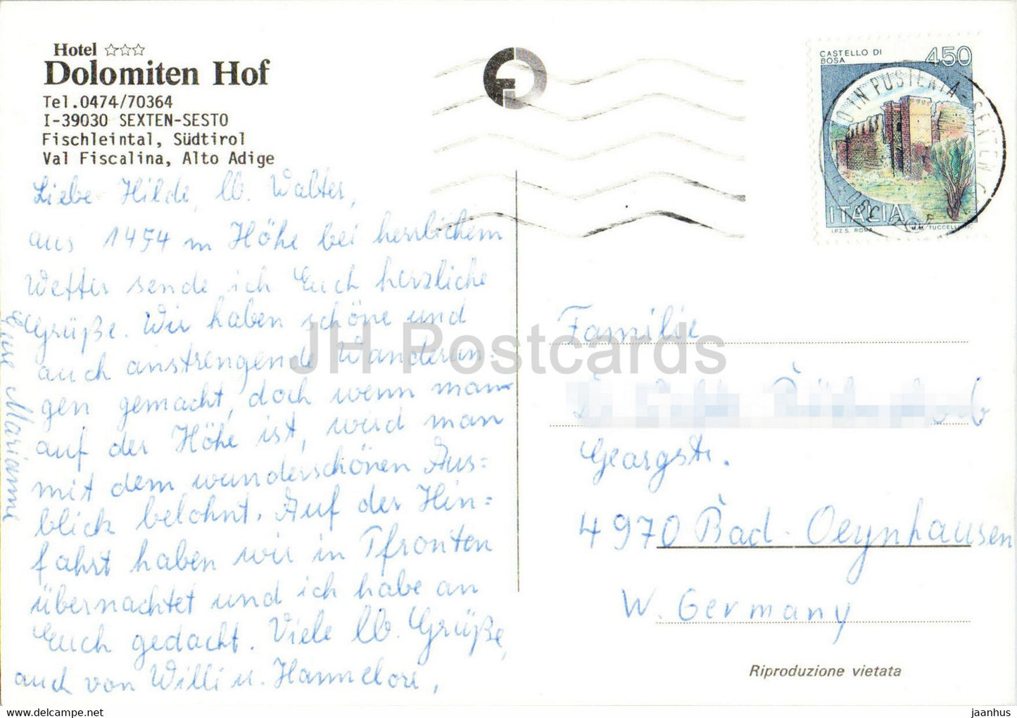 Hotel Dolomiten Hof - Sexten - Sexten - Fischleintal - Fischleintal - Pustertal - Italien - gebraucht