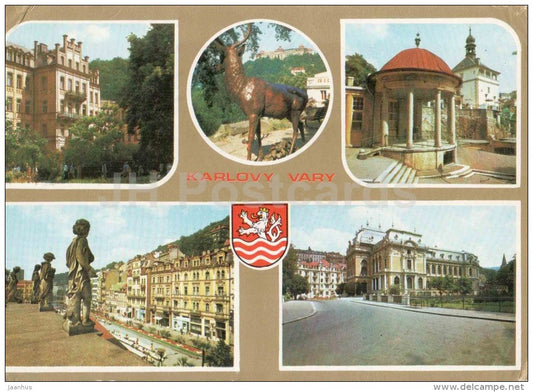 Pavlov research facility - colonnade - architecture - Karlovy Vary - Karlsbad - Czechoslovakia - Czech - used 1978 - JH Postcards