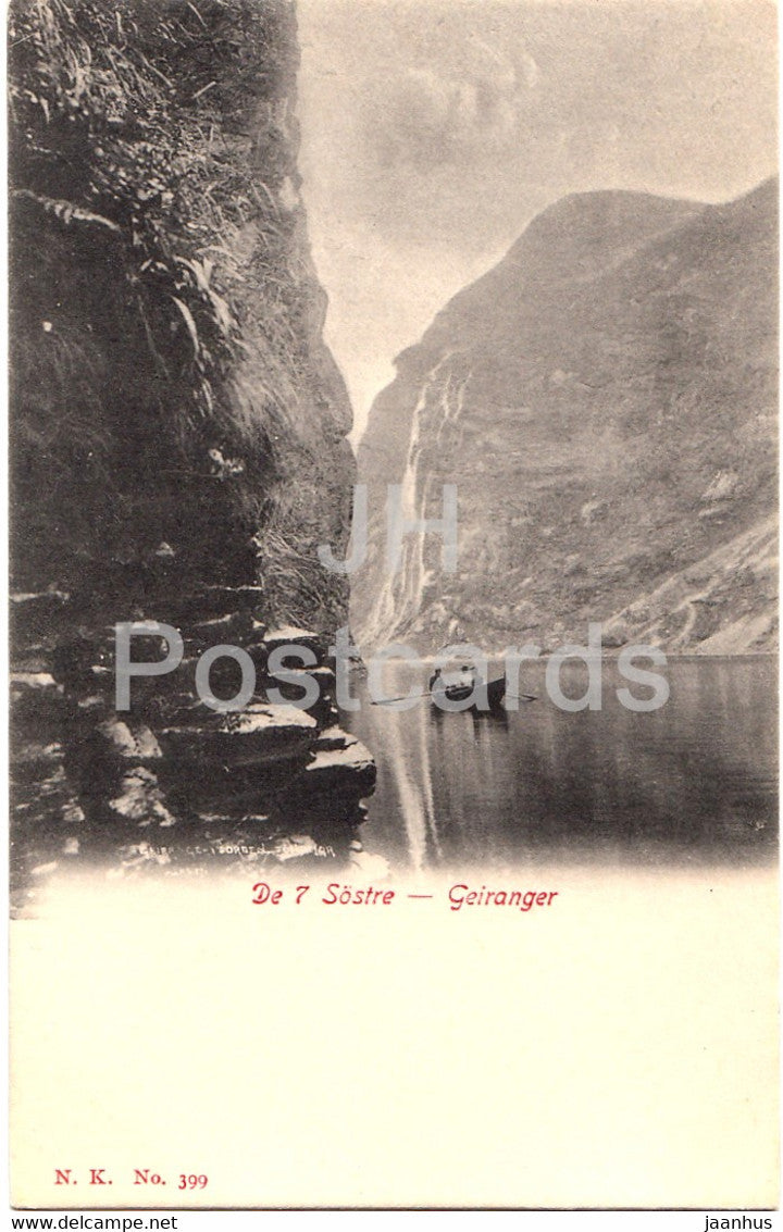 Geiranger - De 7 Sostre  - 399 - old postcard - Norway - unused - JH Postcards