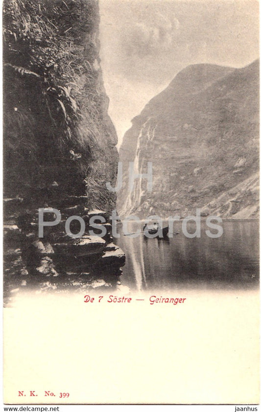 Geiranger - De 7 Sostre  - 399 - old postcard - Norway - unused - JH Postcards