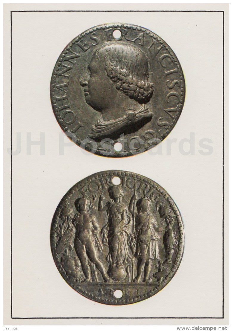 Medal of Gian Francesco Gonzaga di Rodigo . Italy - Renaissance Medals - 1987 - Russia USSR - unused - JH Postcards