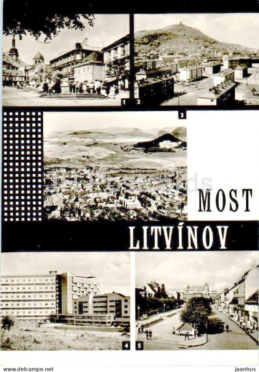 Most Litvinov - namesti L. Svobody - Peace square - multiview - Czech Repubic - Czechoslovakia - unused - JH Postcards