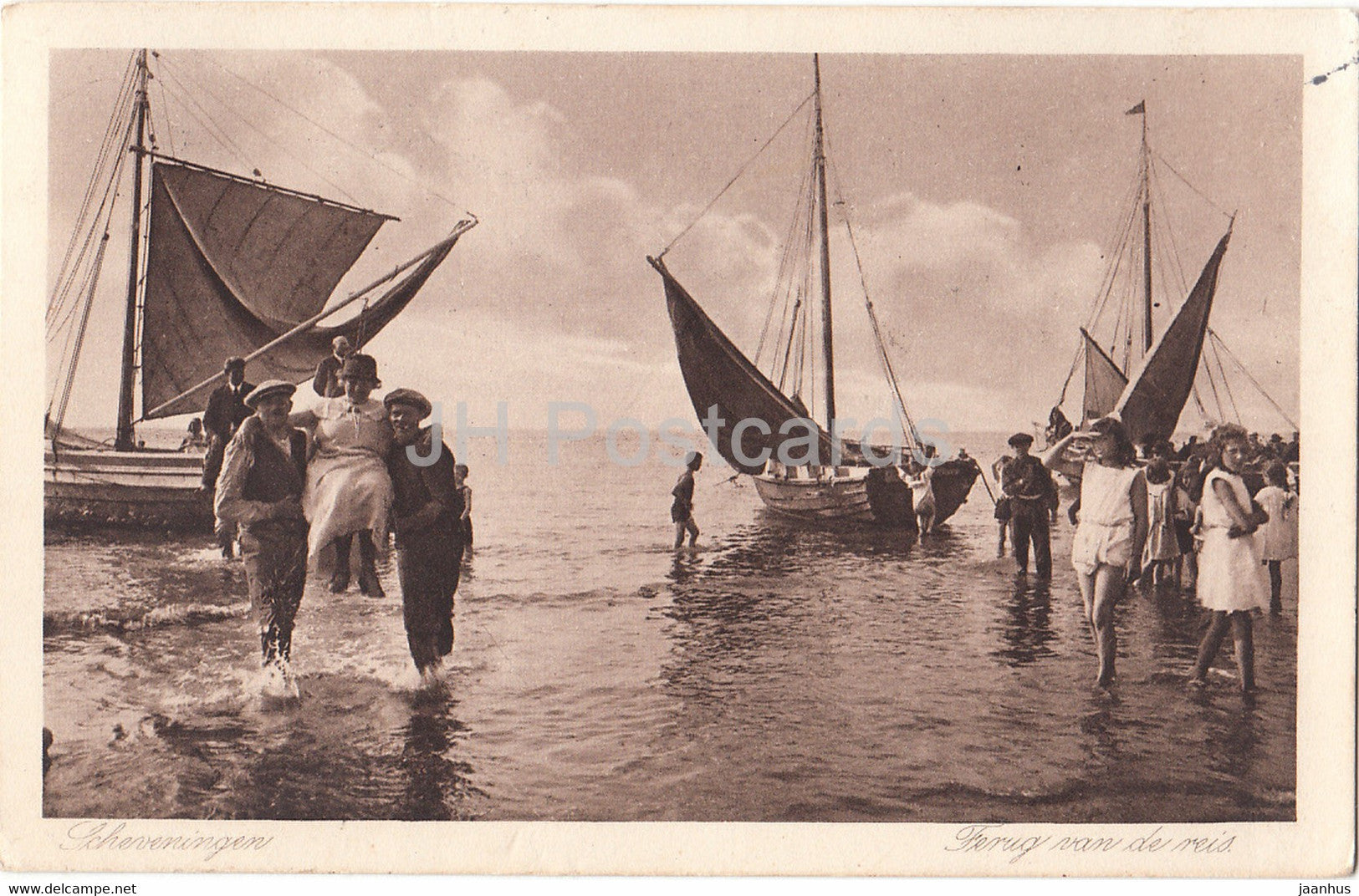 Scheveningen - Ferug van de reis - sailing boat - 262 - old postcard - 1929 - Belgium - used - JH Postcards