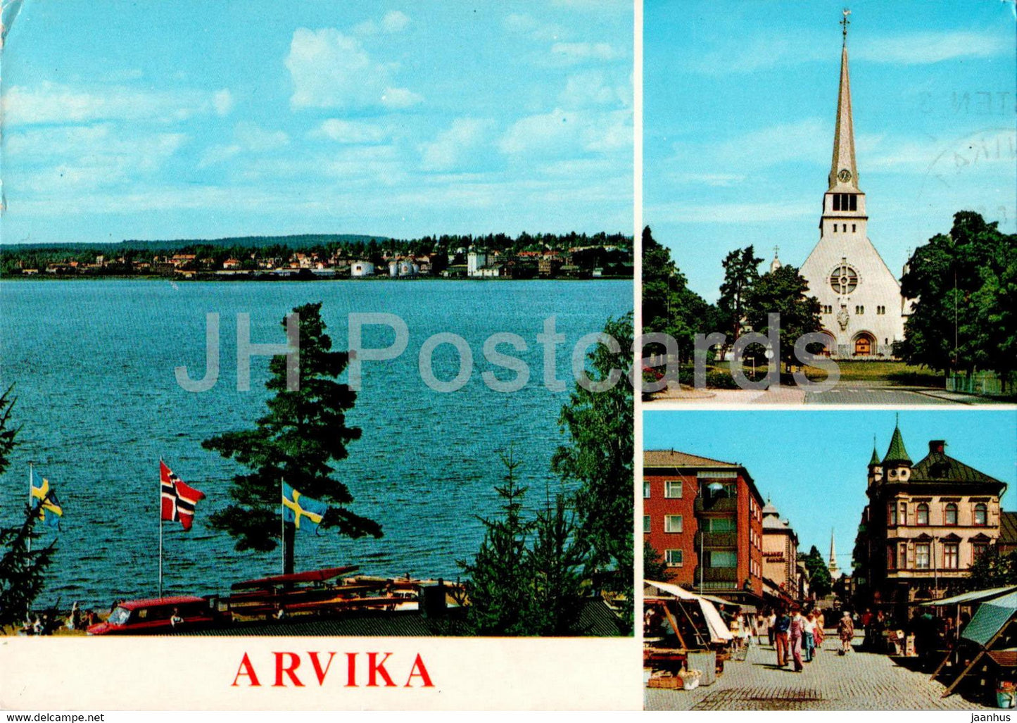 Halsningar fran Arvika - multiview - 1986 - Sweden - used - JH Postcards