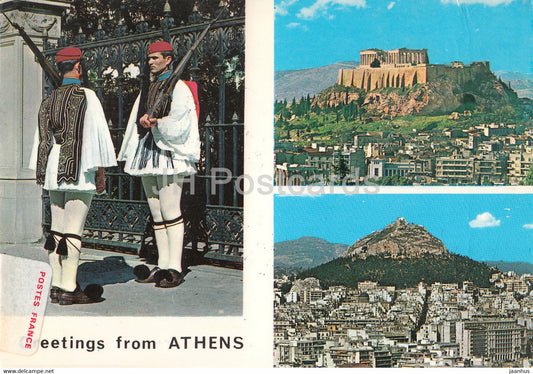 Greetings from Athens - Acropolis - multiview - 1987 - Greece - used - JH Postcards