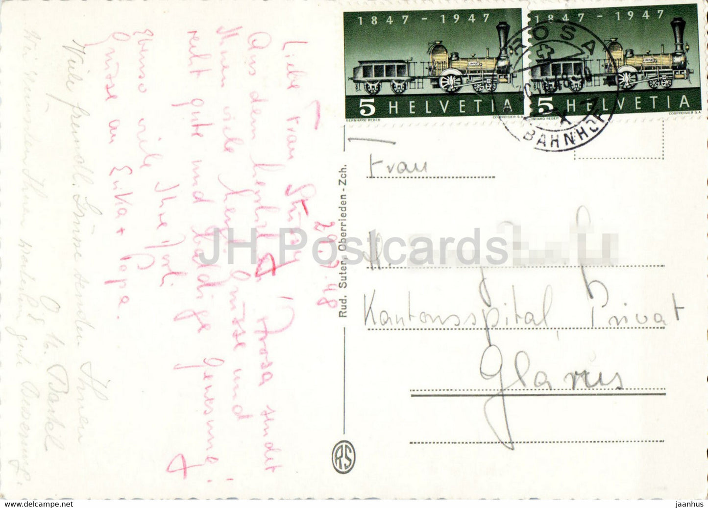 Arosa - Partie zwischen Unter und Obersee - 2014 - 1948 - carte postale ancienne - Suisse - d'occasion