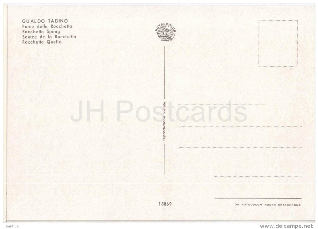 Fonte della Rocchetta - Roccheta Spring - Gualdo Tadino - Perugia - Umbria - 18869 - Italia - Italy - unused - JH Postcards