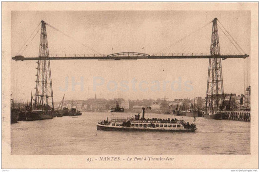 Le Pont a Transbordeur - port - Nantes - France - 45 - Gilbert - old postcard - unused - JH Postcards
