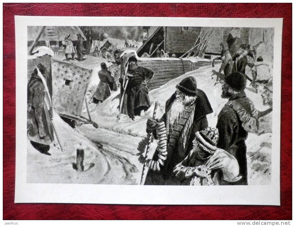 Illustration by S. V. Ivanov - Foreigners coming to Moscow - russian art - unused - JH Postcards