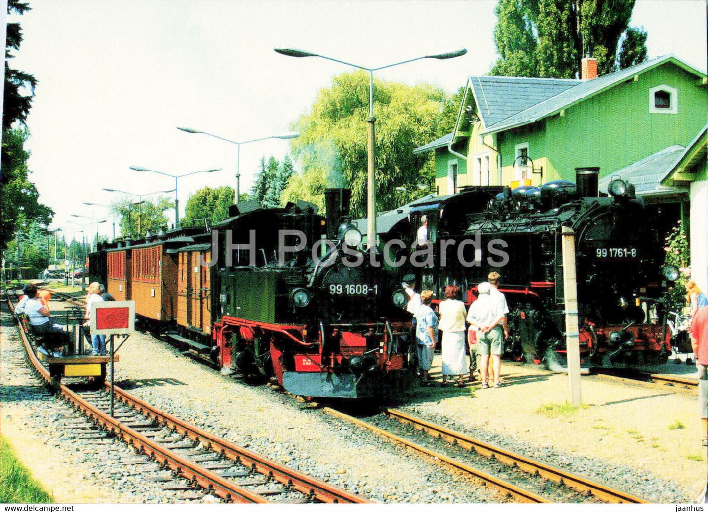 Schmalspurdampflokomotiven 1608 1791 - Bahnhof Moritzburg - train - railway - locomotive - Germany - unused - JH Postcards