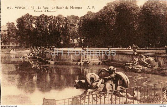 Versailles - Le Parc - Le Bassin de Neptune - 145 - old postcard - France - unused - JH Postcards