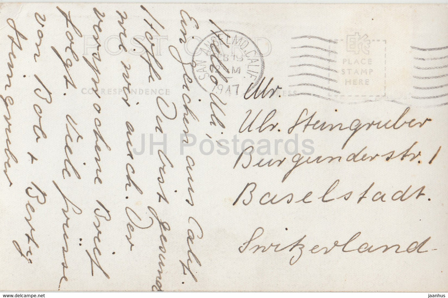 Hollow Redwood Tree - Muir Woods Nat'l Monument - Calif - 258 - old postcard - 1947 - United States - USA - used