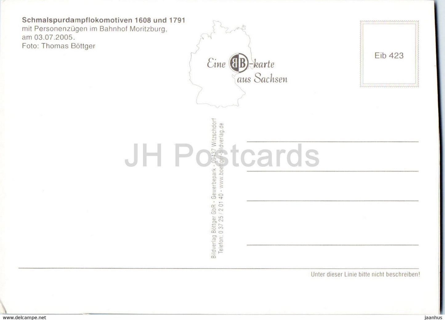 Schmalspurdampflokomotiven 1608 1791 - Bahnhof Moritzburg - train - railway - locomotive - Germany - unused