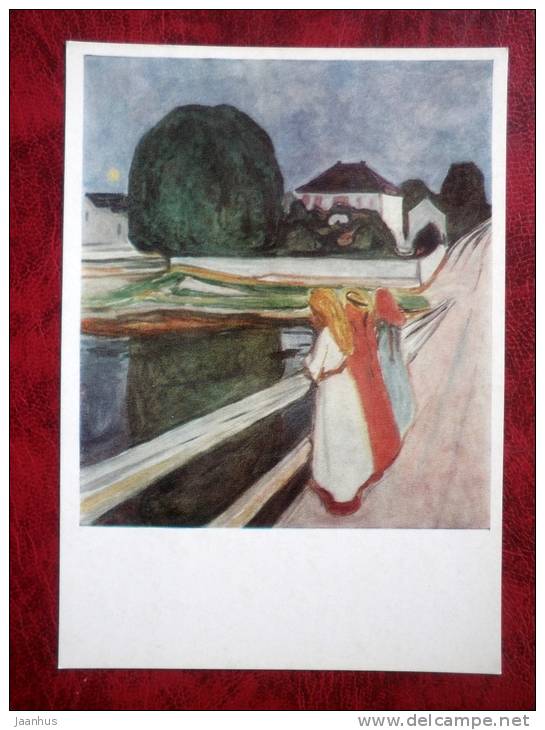 Painting by Edvard Munch - White Night, 1903 - art  - unused - JH Postcards