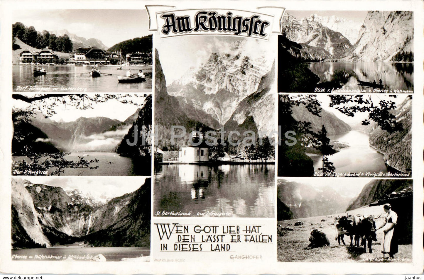 Am Konigssee - old postcard - 1954 - Germany - used - JH Postcards