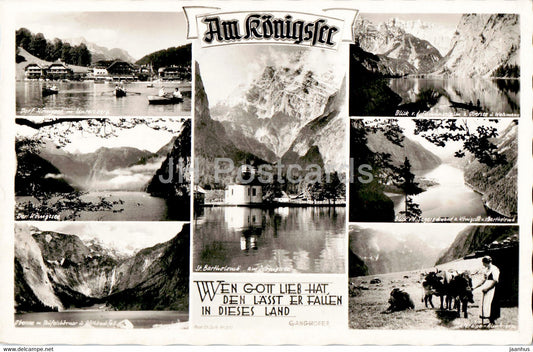 Am Konigssee - old postcard - 1954 - Germany - used - JH Postcards