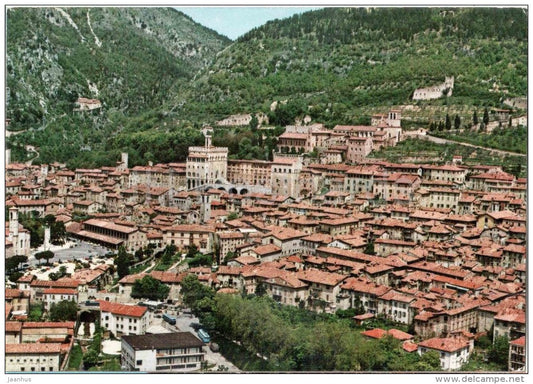 panorama aereo - Gubbia - Perugia - Umbria - 21/III 972 - Italia - Italy - unused - JH Postcards