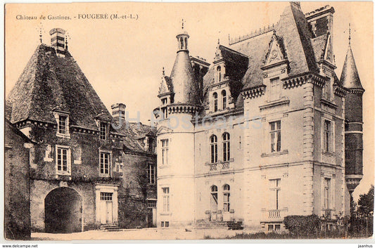 Fougere - Chateau de Gastines - castle - old postcard - France - unused - JH Postcards