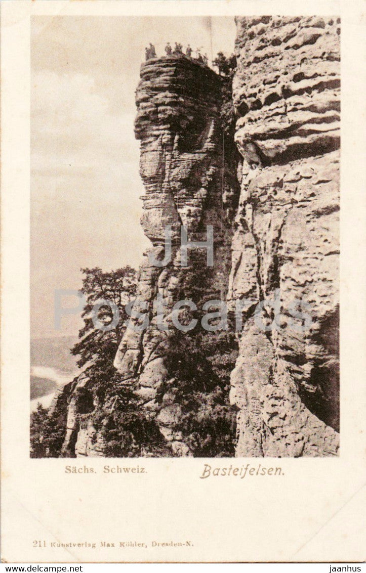Basteifelsen - Sachs Schweiz - 211 - old postcard - Germany - unused - JH Postcards