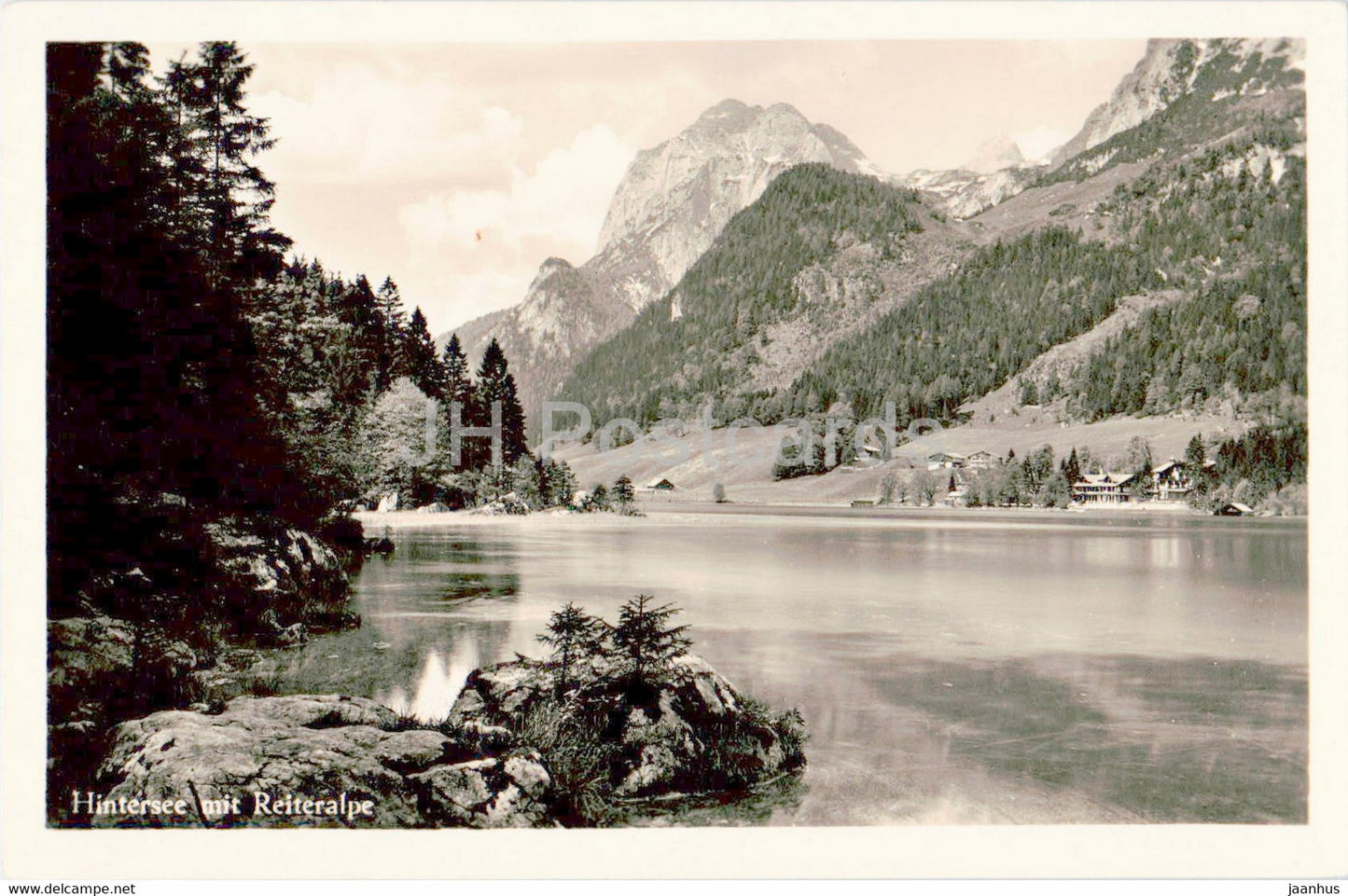 Hintersee mit Reiteralpe - old postcard - Germany - unused - JH Postcards
