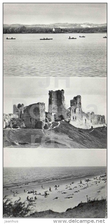 Voru , lake Tamula - Rakvere castle ruins - Narva-Joesuu beach - photo card - 1975 - USSR Estonia - unused - JH Postcards