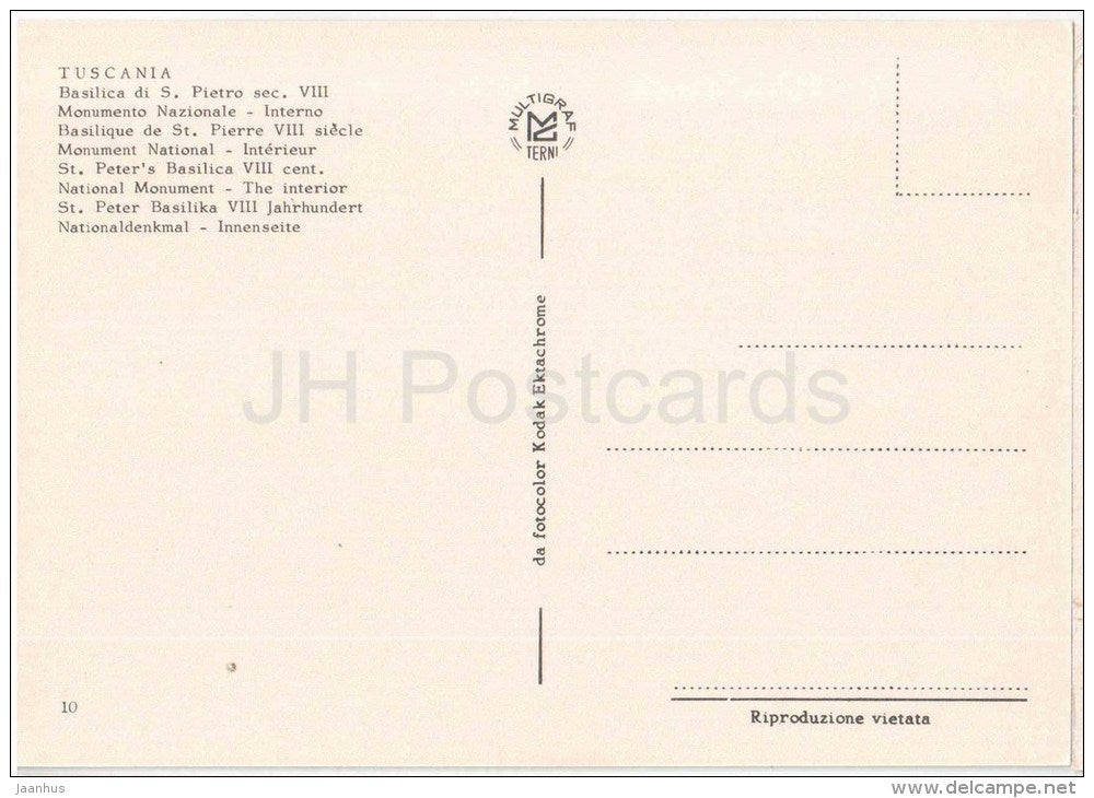 Basilica di S. Pietro , interno - St. Peter`s Basilica - Tuscania - Viterbo - Lazio - 10 - Italia - Italy - unused - JH Postcards