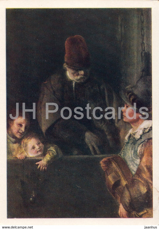 painting by Aert de Gelder - The Itinerant Musician - Dutch art - Russia USSR - unused - JH Postcards