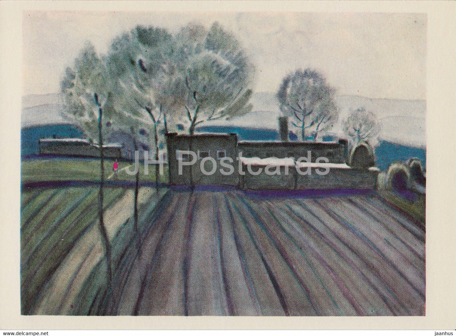 across Kyrgyzstan by V. Rogachev - Plue Day - illustration - 1979 - Russia USSR - unused - JH Postcards