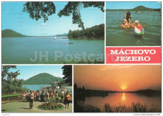 Machovo Jezero - swimming - Czechoslovakia - Czech - used 1981 - JH Postcards