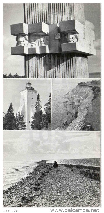 monument to liberators in Tehumardi - Kopu lighthouse in Hiiumaa - Mustla - photo card - 1975 - USSR Estonia - unused - JH Postcards