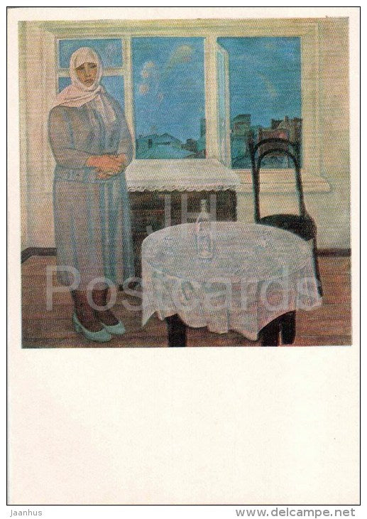 painting by N. Yeryshev - May 1945 , 1969 - Victory Day - woman - russian art - unused - JH Postcards