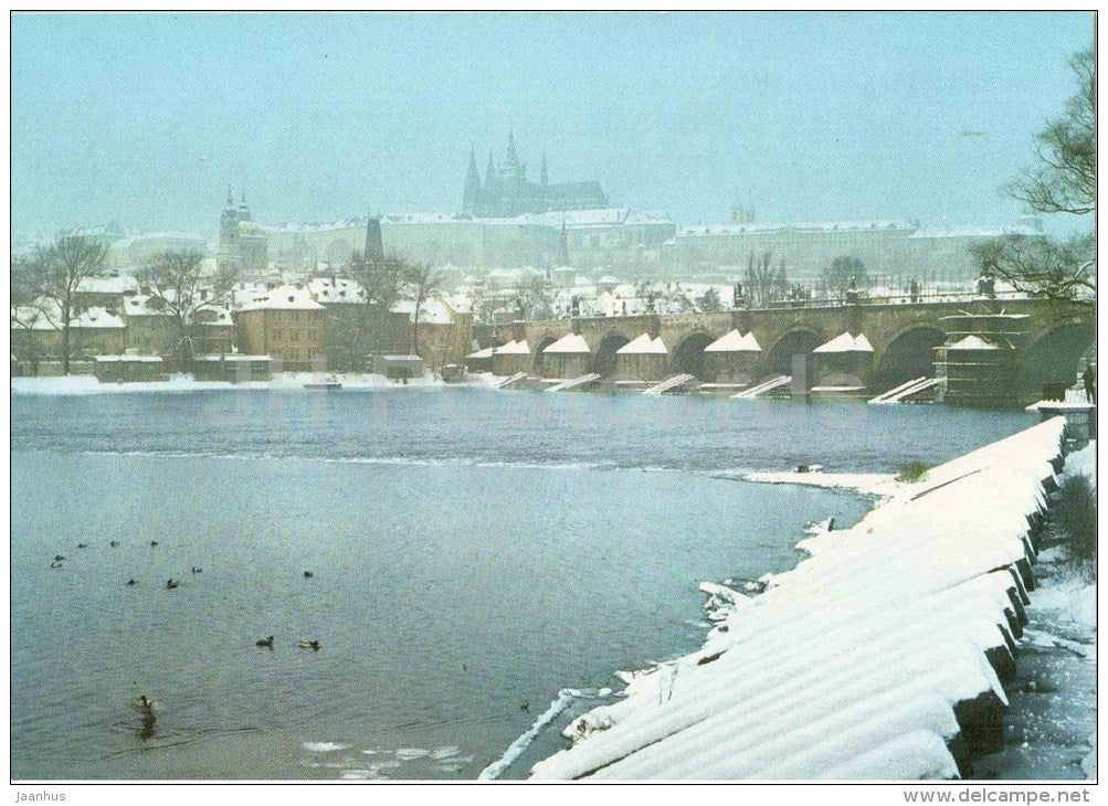 The Castle of Prague Hradcany - winter - Praha - Prague - Czech - unused - JH Postcards