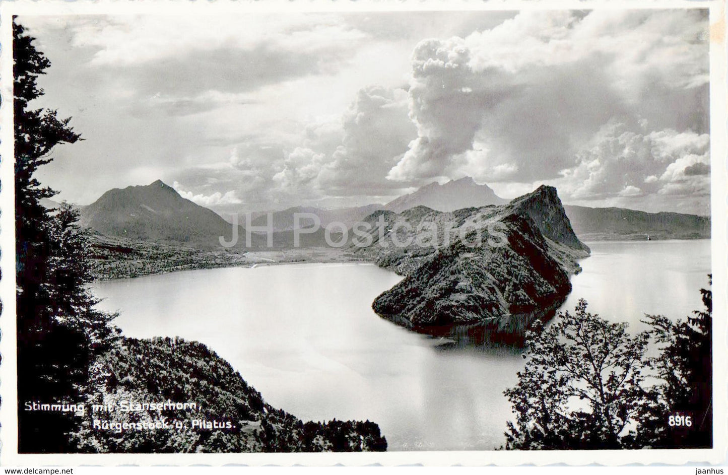 Stimmung mit Stanserhorn - Rugenstock u Pilatus - 8916 - 1947 - old postcard - Switzerland - used - JH Postcards