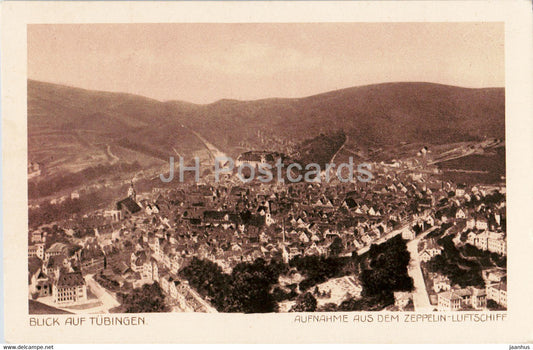 Blick auf Tubingen - Aufnahme aus dem Zeppelin Luftschiff - Zeppelin Postkarte - old postcard - 1917 - Germany - used - JH Postcards