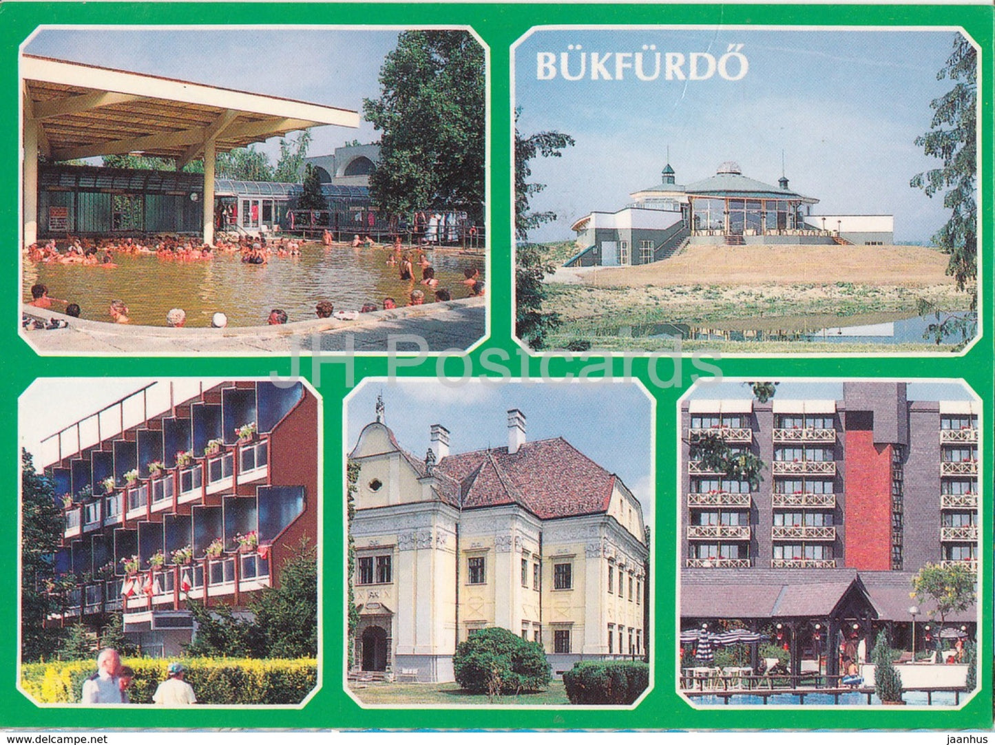 Bukfurdo - pool - hotel - multiview - 1990s - Hungary - used - JH Postcards