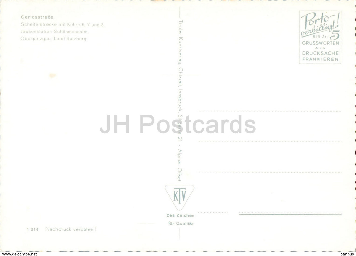 Gerlosstrasse - Scheitelstrecke - Jausenstation - Schonmoosalm - Oberpinzgau - Land Salzburg - Austria - unused