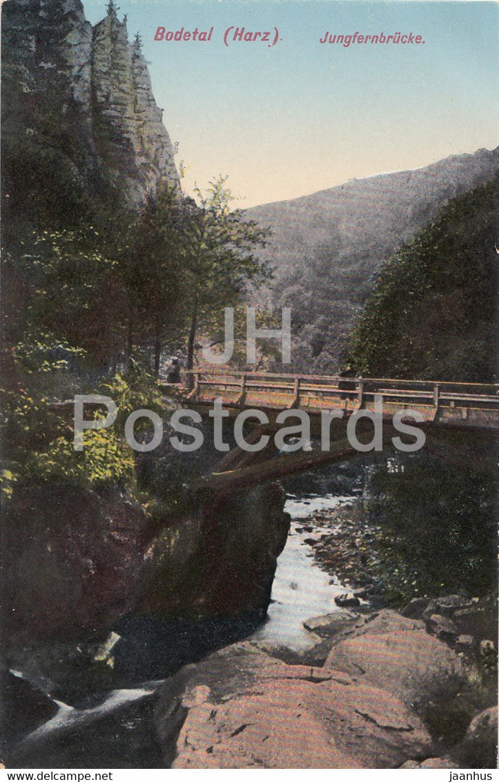Bodetal Harz - Jungfernbrucke - 29 - old postcard - Germany - unused - JH Postcards