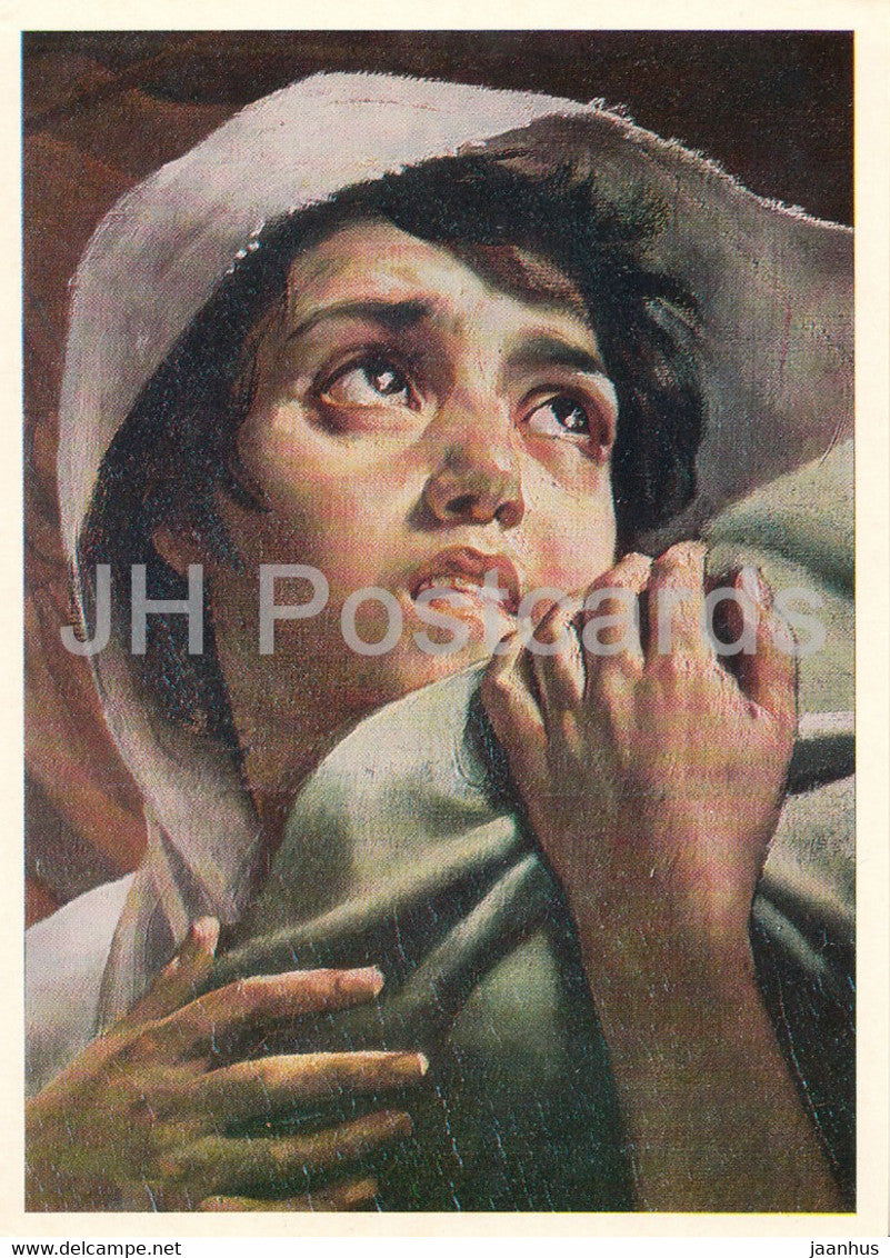 painting by Karl Bryullov - The Last Day of Pompeii - Detail - 1 - Russian art - 1979 - Russia USSR - unused - JH Postcards