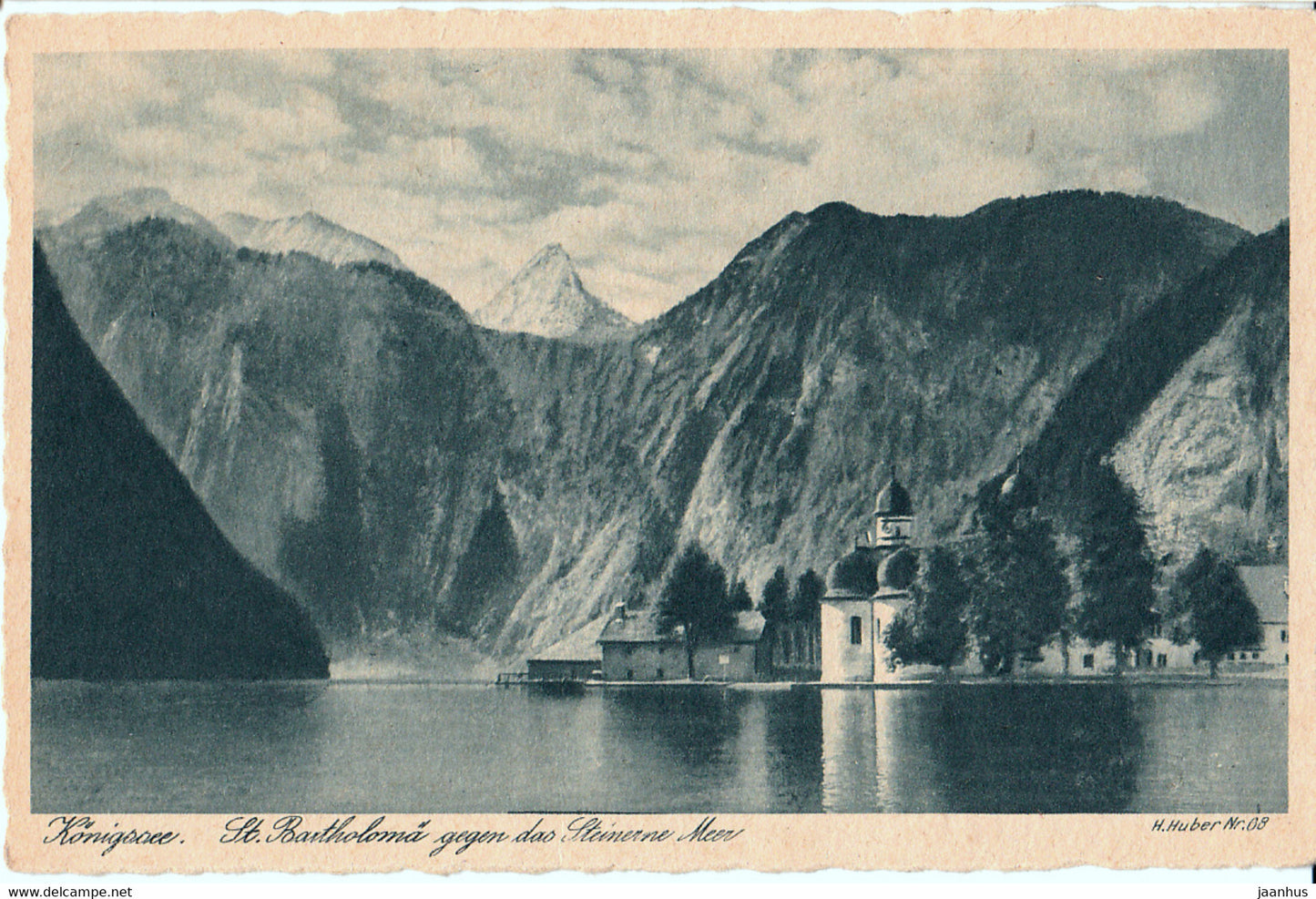 Konigssee - St Bartholoma gegen das Steinerne Meer - old postcard - 68 - Germany - unused - JH Postcards